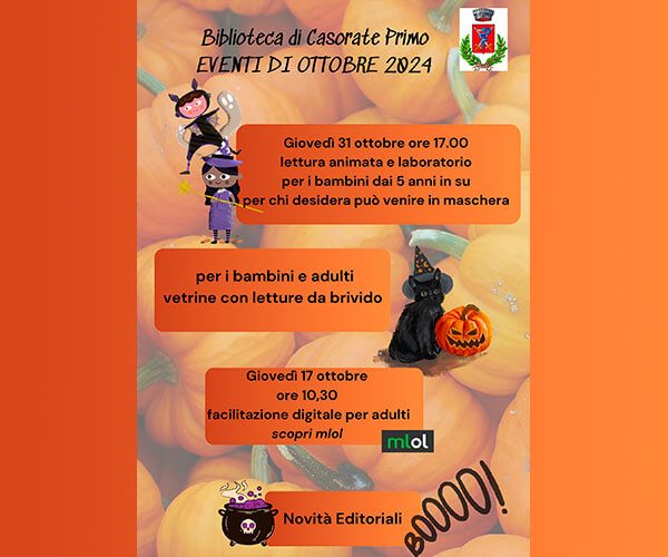 OTTOBRE 2024: GLI EVENTI IN BIBLIOTECA!